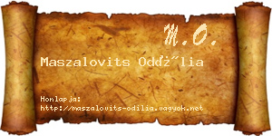 Maszalovits Odília névjegykártya